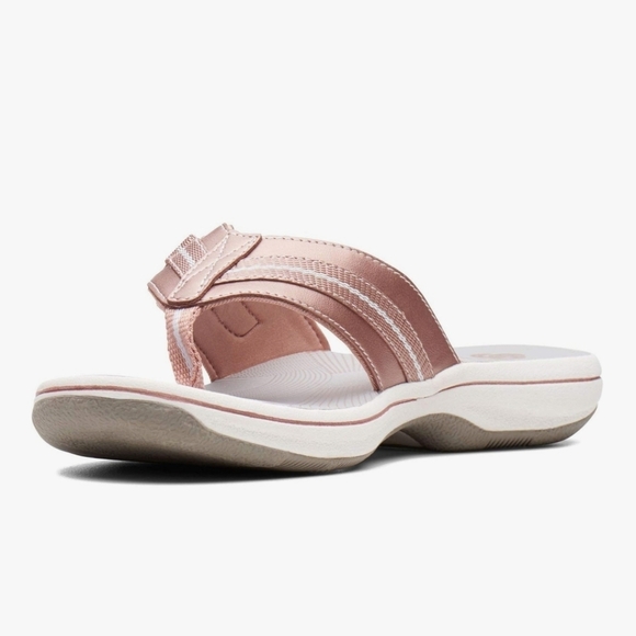 Clarks Cloudsteppers Walking Flip Flop Sandals Brinkley Jazz Rose Gold NWOT Sz 6 - Picture 5 of 12